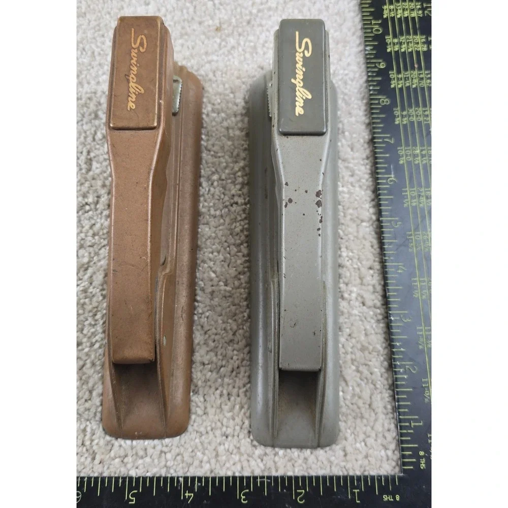 Swingline Stapler Lot Brown Gray Vintage Mid Century Modern Industrial Office